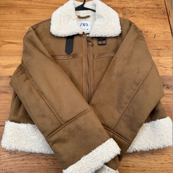 Zara DOUBLE-FACED CENTERED ZIPPER JACKET - Picture 7 of 10